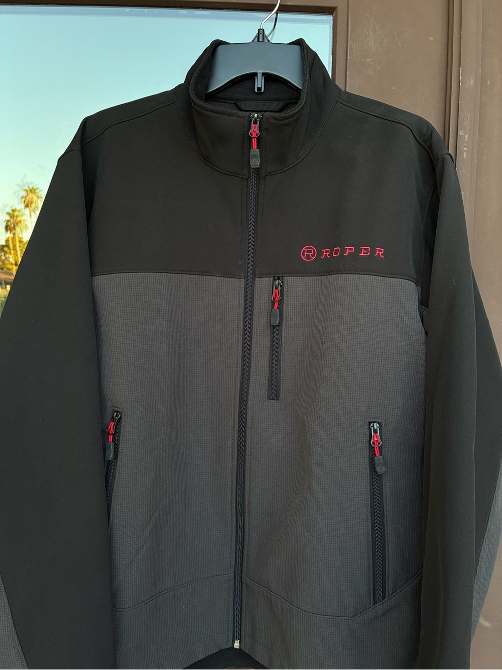 ROPER Men's Black/Grey Full-Zip Performance Jacket M